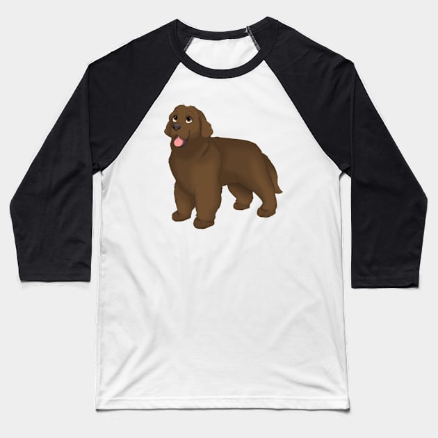 Brown Newfoundland Dog Baseball T-Shirt by millersye